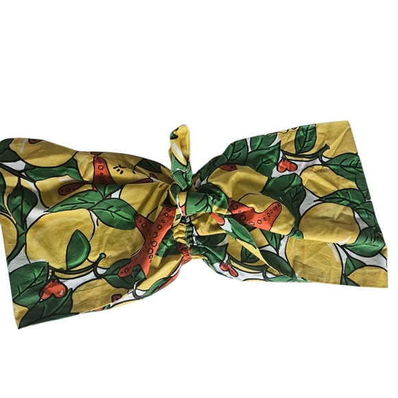 Alessandro Enriquez Lemon Print Tie Back Tube Top IT 42 - Picture 3 of 14